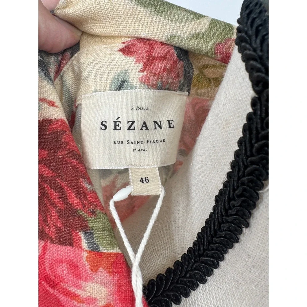Sezane Short Ruby Romper Women Size 14 Maxi Fleurs Patchwork Floral Belted